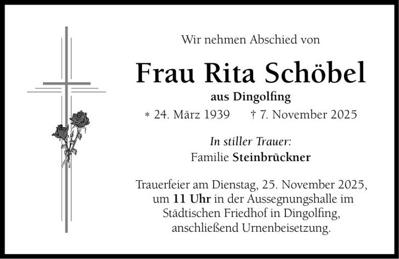Traueranzeige Rita Schöbel