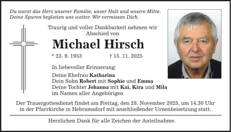 Traueranzeige Michael Hirsch