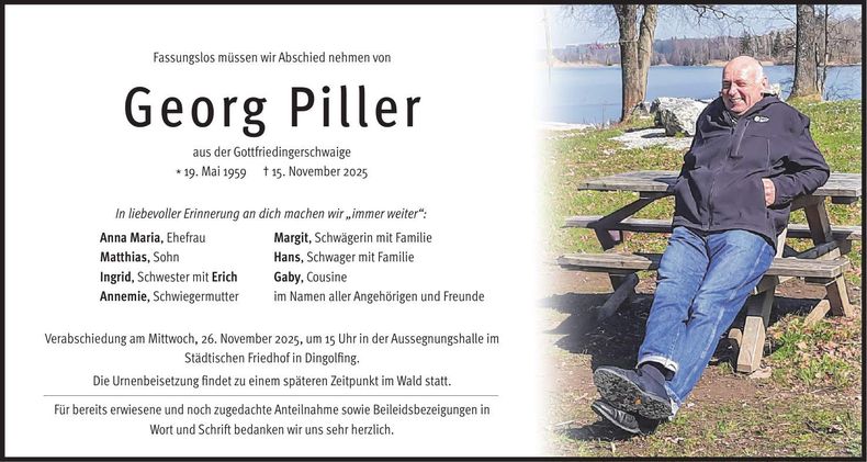 Traueranzeige Georg Piller