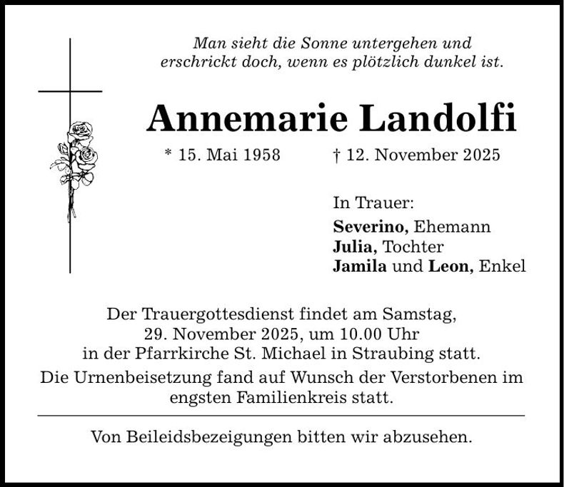 Traueranzeige Annemarie Landolfi