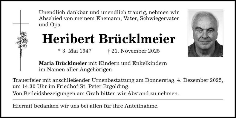 Traueranzeige Heribert Brücklmeier