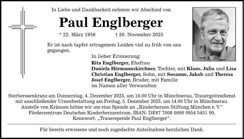 Traueranzeige Paul Englberger