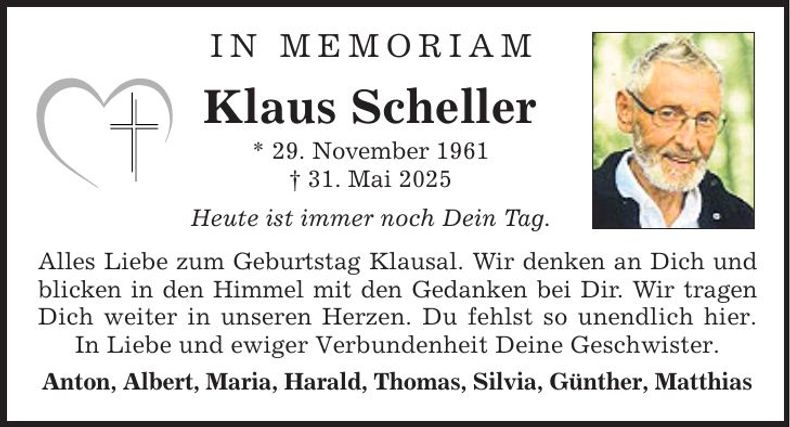 Traueranzeige Klaus Scheller