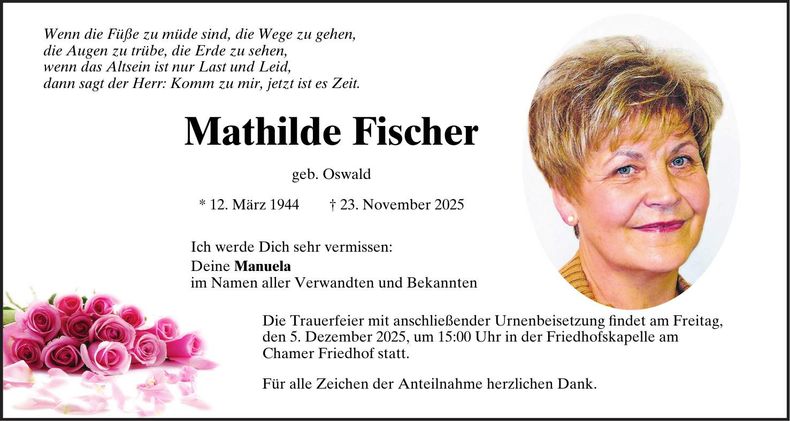 Traueranzeige Mathilde Fischer