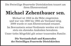 Traueranzeige Michael Zehentbauer