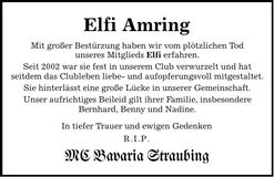 Traueranzeige Elfi Amring