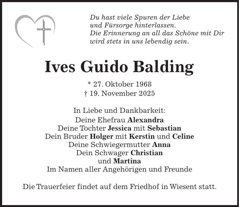 Traueranzeige Ives Guido Balding