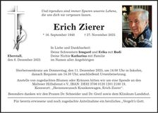 Traueranzeige Erich Zierer