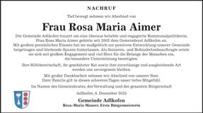 Traueranzeige Rosa Maria Aimer