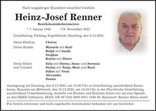 Traueranzeige Heinz-Josef Renner