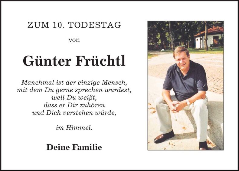 Traueranzeige Günter Früchtl