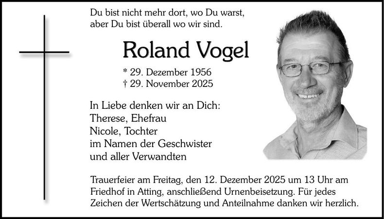 Traueranzeige Vogel Roland