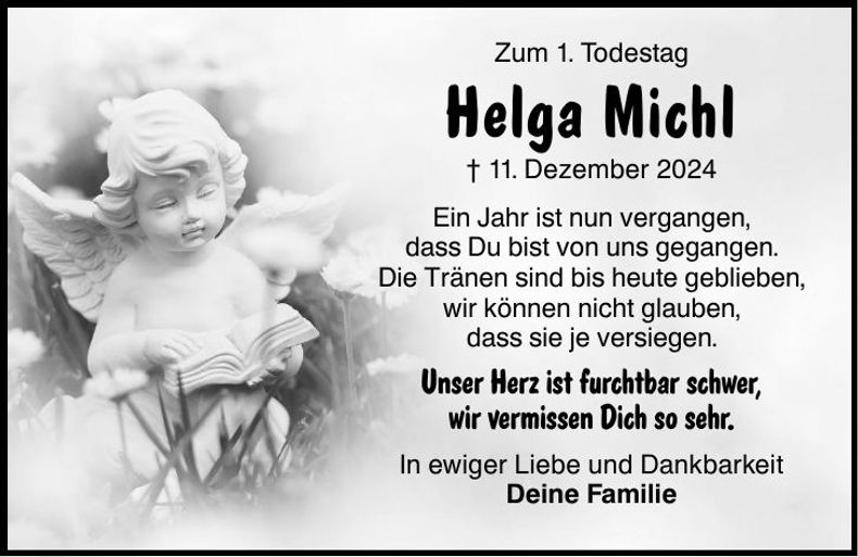 Traueranzeige Helga Michl