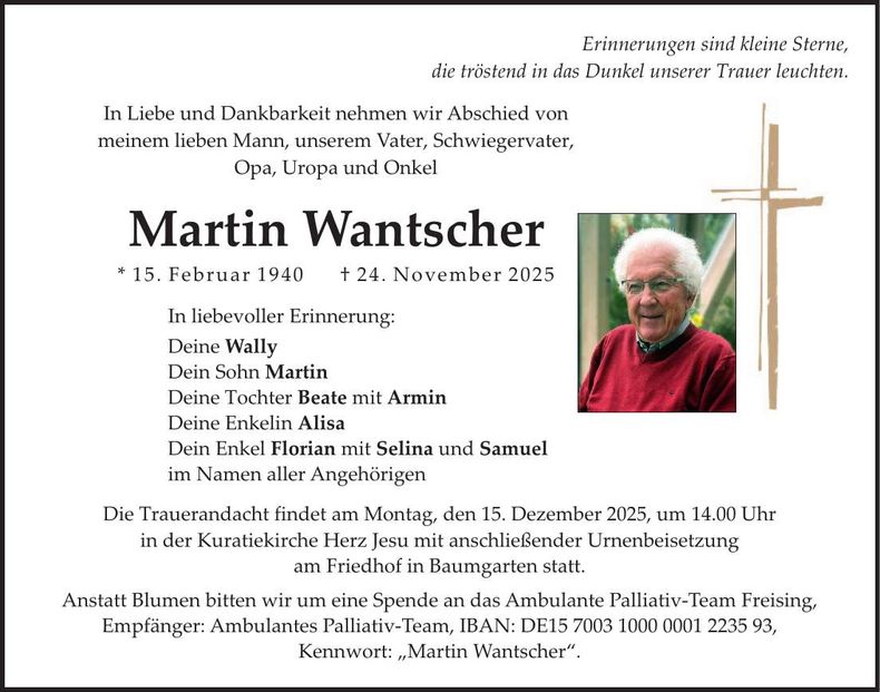 Traueranzeige Martin Wantscher