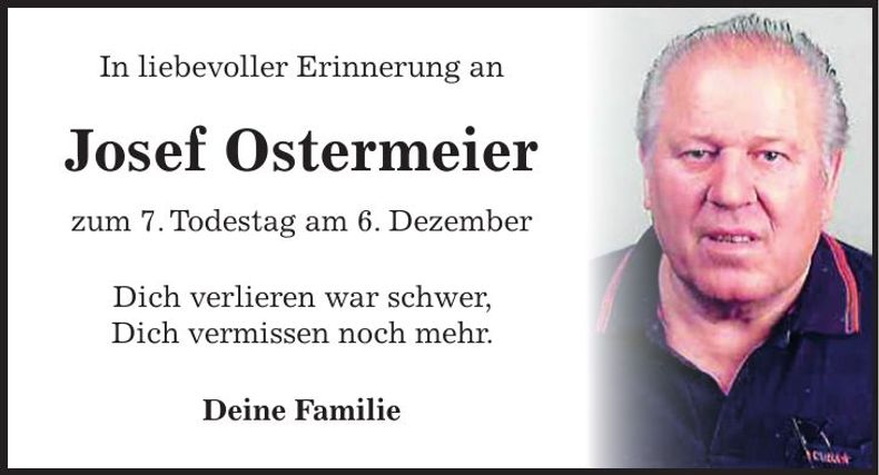 Traueranzeige Josef Ostermeier