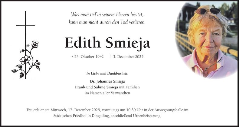 Traueranzeige Edith Smieja