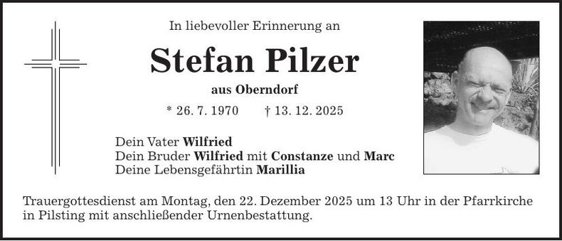 Traueranzeige Stefan Pilzer