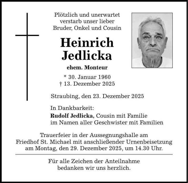 Traueranzeige Heinrich Jedlicka