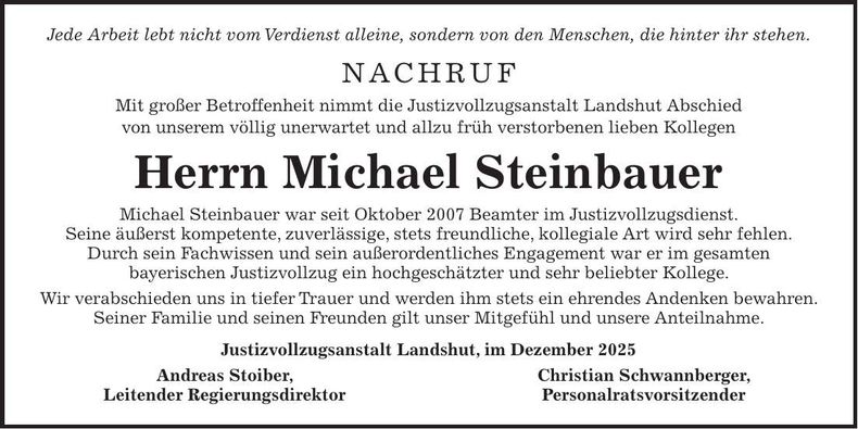 Traueranzeige Johann Beck