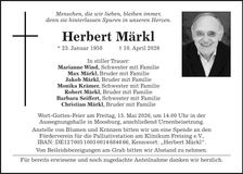 Traueranzeige Herbert Märkl