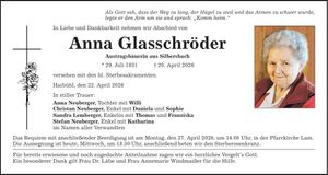 Traueranzeige Anna Glasschröder
