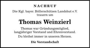 Traueranzeige Thomas Weinzierl