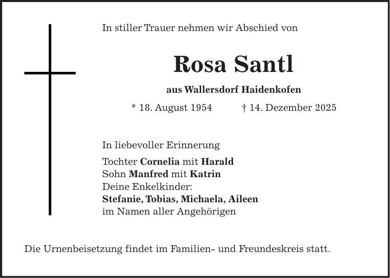Traueranzeige Rosa Santl
