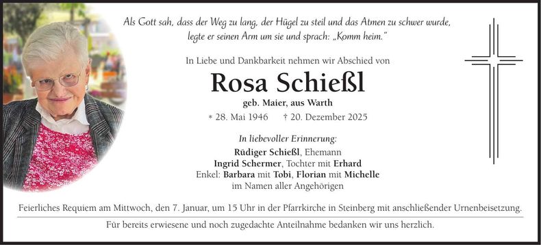 Traueranzeige Rosa Schießl