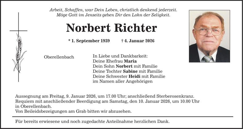 Traueranzeige Norbert Richter