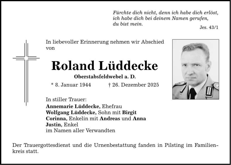 Traueranzeige Roland Lüddecke
