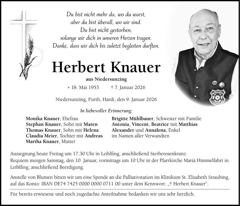 Traueranzeige Herbert Knauer