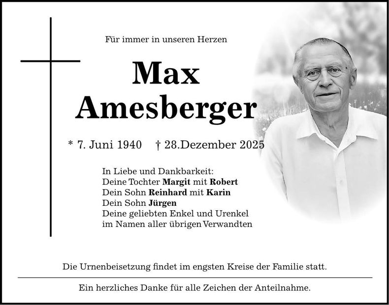 Traueranzeige Max Amesberger