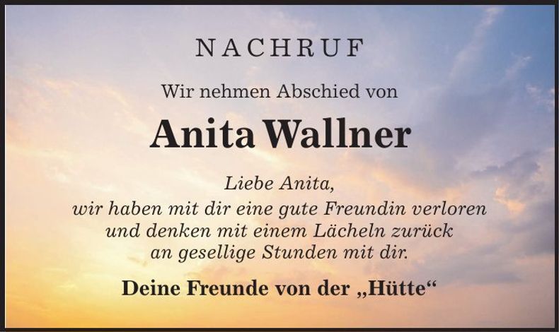 Traueranzeige Anita Wallner
