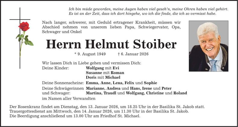 Traueranzeige Helmut Stoiber
