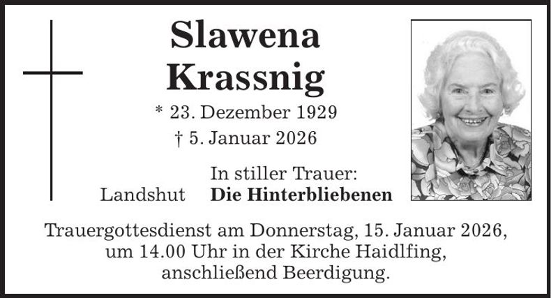 Traueranzeige Slawena Krassnig