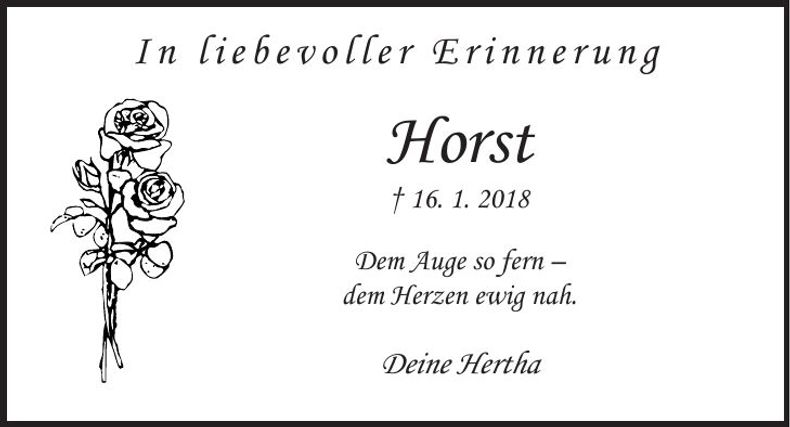 Traueranzeige Horst Rassl