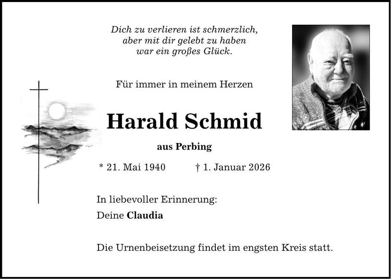 Traueranzeige Harald Schmid