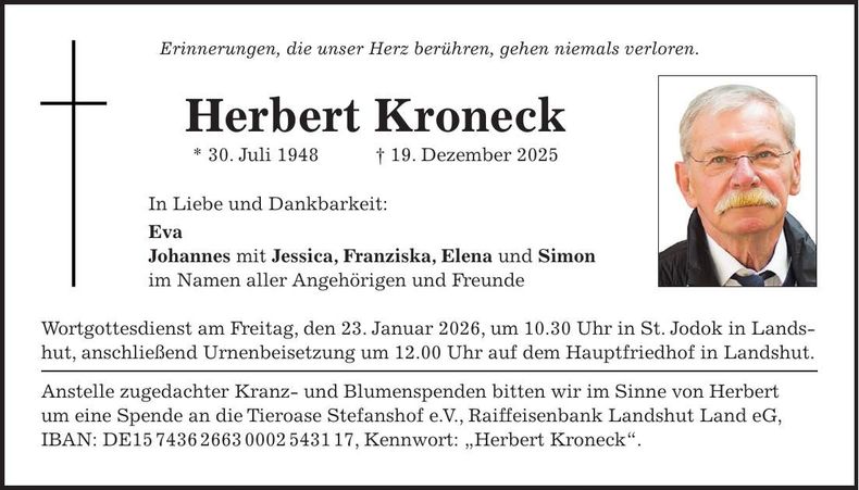 Traueranzeige Herbert Kroneck