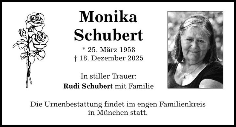 Traueranzeige Monika Schubert