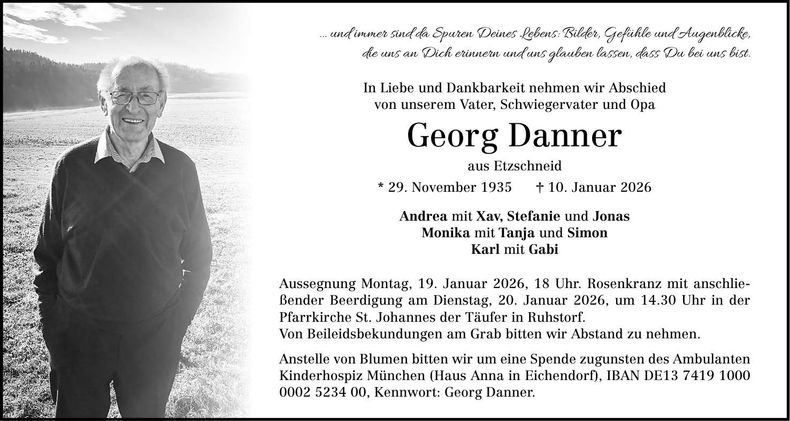 Traueranzeige Georg Danner