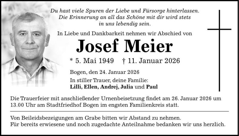 Traueranzeige Josef Meier