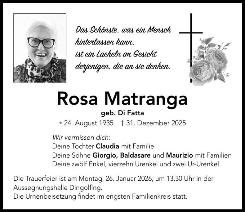 Traueranzeige Rosa Matranga