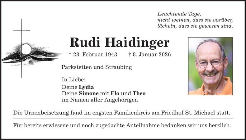 Traueranzeige Rudi Haidinger