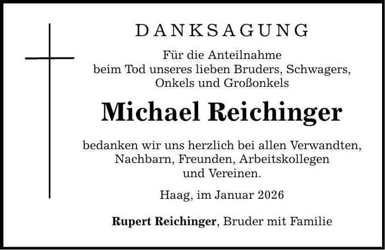 Traueranzeige Michael Reichinger