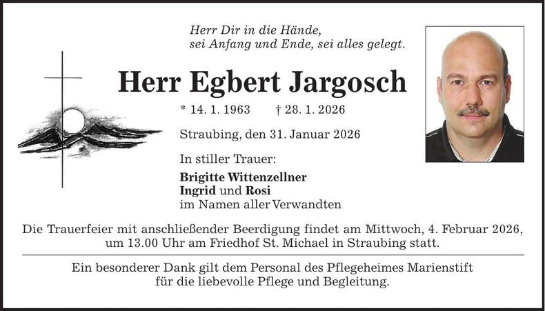 Traueranzeige Egbert Jargosch