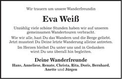 Traueranzeige weiß Eva