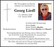 Traueranzeige Georg Liedl