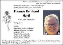 Traueranzeige Thomas Hartl