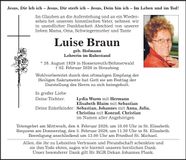 Traueranzeige Luise Braun
