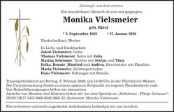 Traueranzeige Monika Vielsmeier